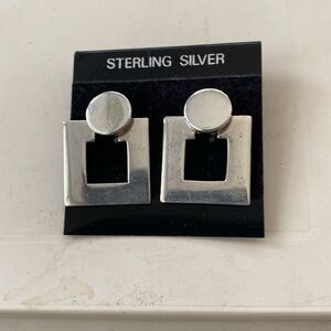 VINTAGE MEXICO SQUARE PIERCED EARRINGS